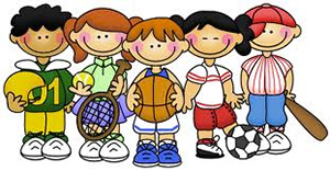 Cartoon-Kids-Playing-Sports-PE - Sound and District Primary School